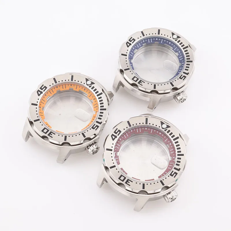 

Stainless Steel 42mm Hardlex Crystal Orange Monsters Mans Diver Watch Case for Mod NH35 NH36 Movements Replacement Parts