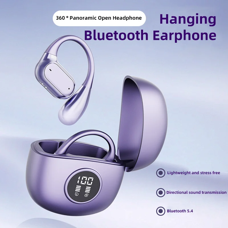 

Open Style Bluetooth Earphone Ear Hook Style Power Display Bluetooth 5.4 Phone Call Sport Headphone Not In Ear Headset
