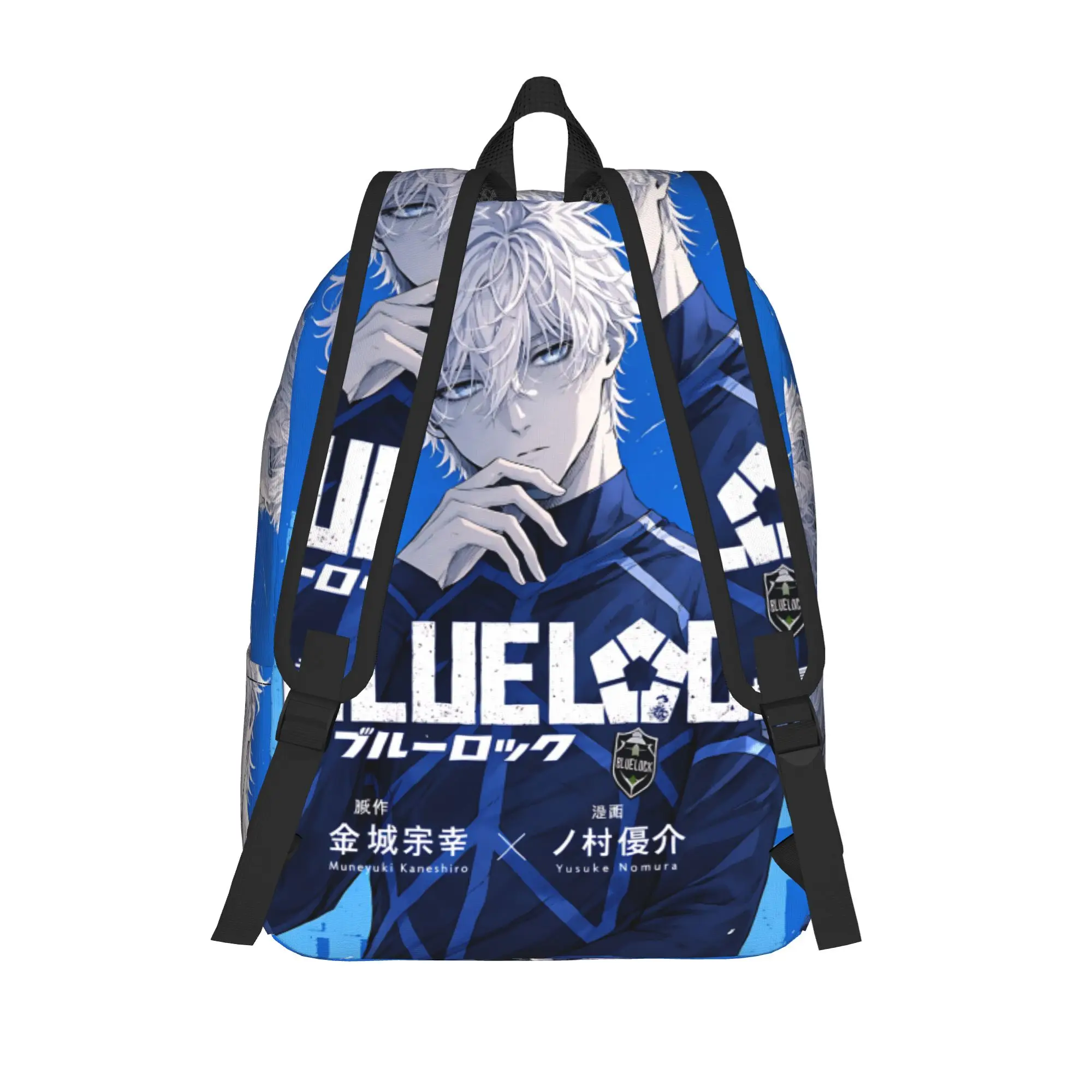 Fashion Blue Lock Football Anime Backpack  Mochilas Dual-Use For Work Retro Washable Rucksack