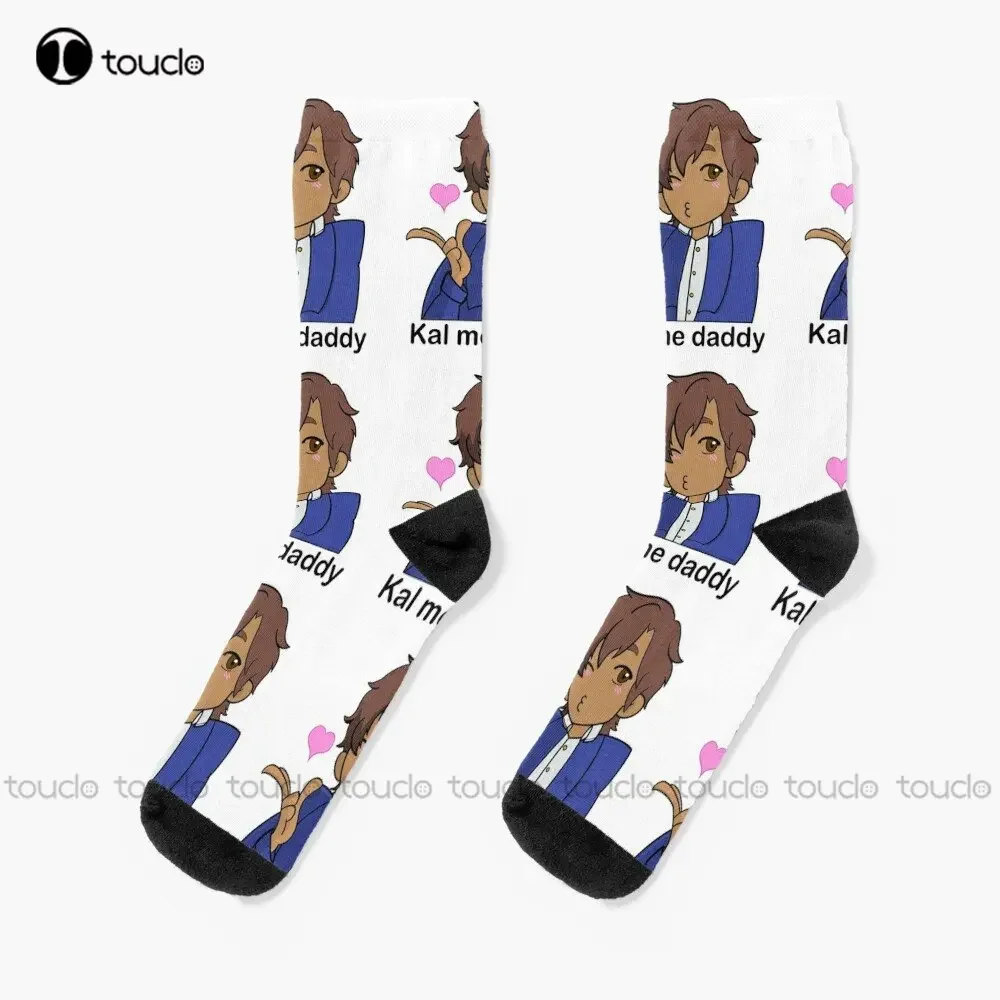 Kal Me Daddy Socks Men Personalized Custom Unisex Adult Teen Youth Socks Street Skateboard Socks Custom Gift Funny Art