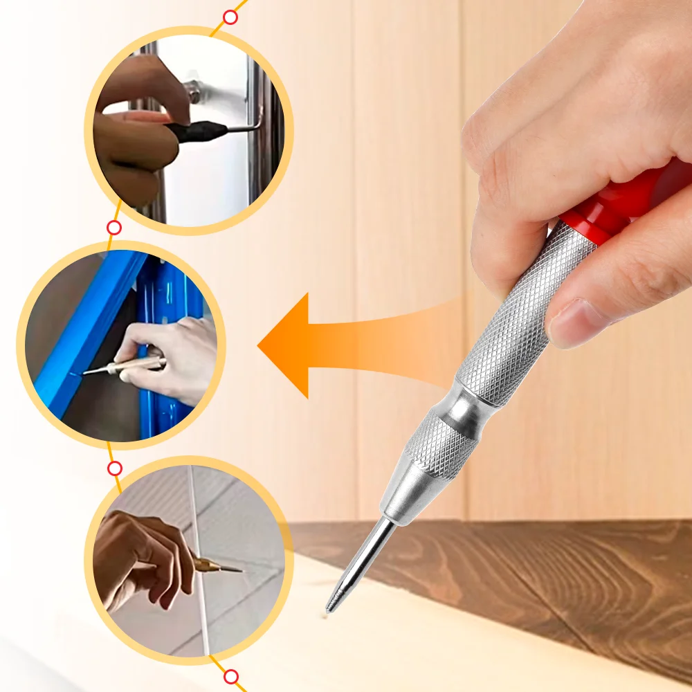 Juego de 3 brocas escalonadas de ranura recta con punzón central de resorte, vástago hexagonal, 3-1/4-1/4-20, recubrimiento de nitruro, cortador de agujeros cónicos para madera y metal.