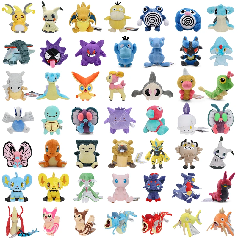 65 estilos Anime Pokemon juguete de peluche Mimikyu Gengar Mega Charizard Y Raichu Magikarp Psyduck muñeco de peluche juguetes de dibujos animados regalos para niños