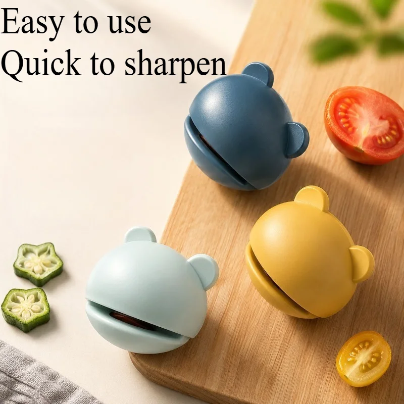 5-Pack Random Color Cartoon Frog Sharpener, Portable Plastic Tool for Knives & Scissors, Ideal for Outdoor Camping Use
