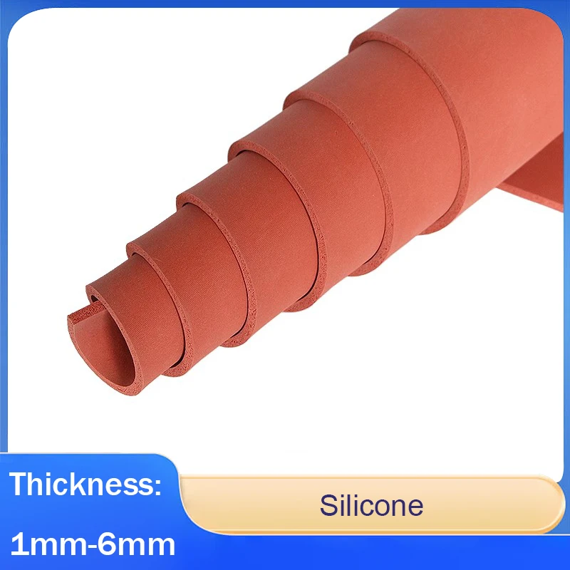 

Red Silicone Sponge Foam Board Width 500x500mm Thickness:1 2 3 4 5 6mm Heat-Resistant Silicone pad Insulation Shock Absorption