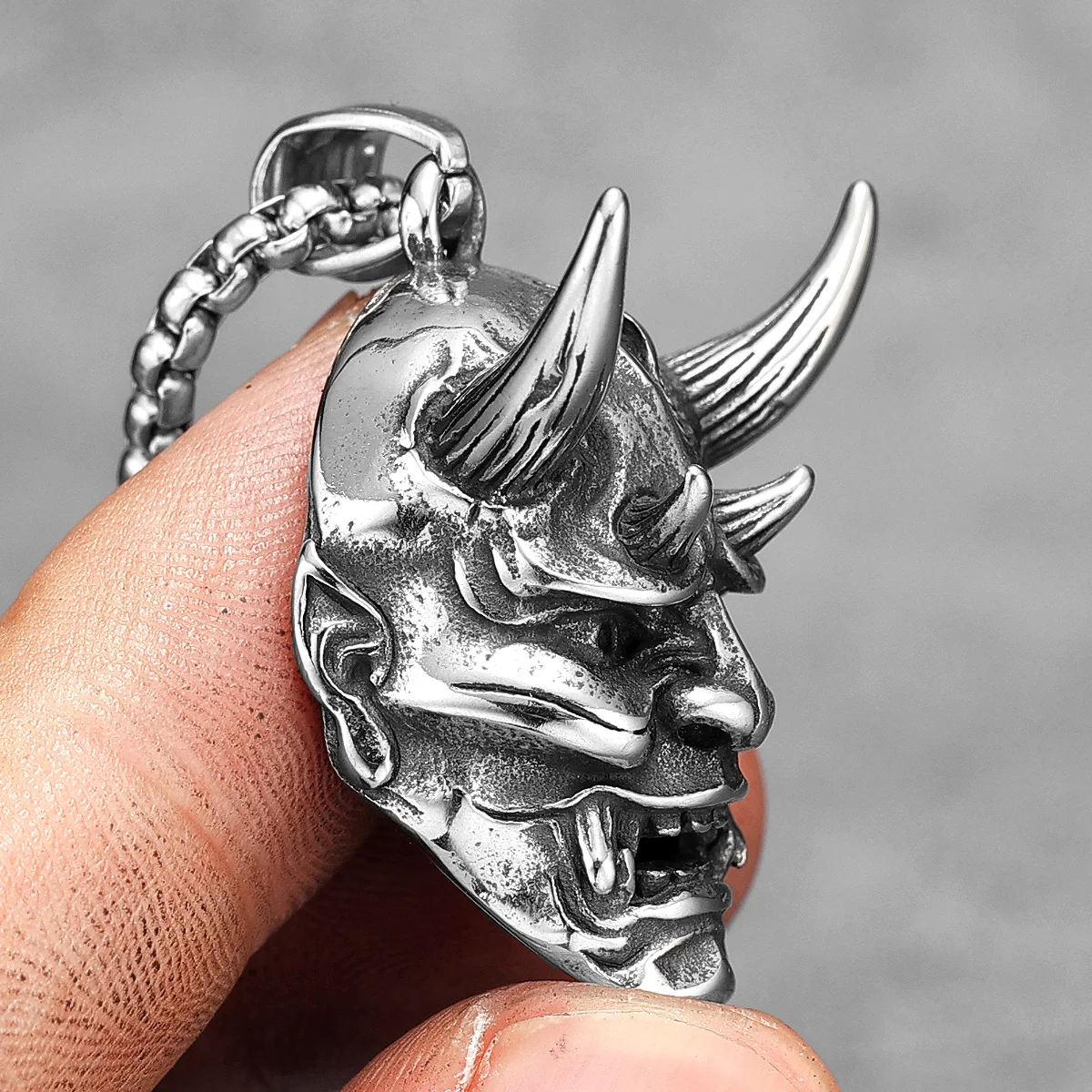 Japanese Wraith Prajna Stainless Steel Men Women Necklaces Pendants Chain Punk Jewelry Creativity Gift Dropshipping Wholesale