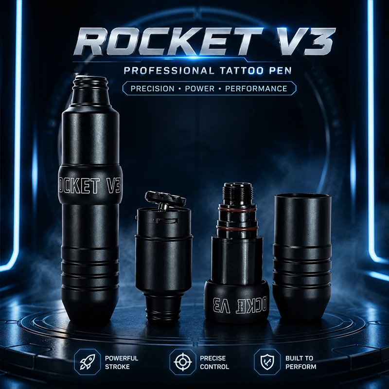 ROCKET Wireless Tattoo Pen Kit, Detachable Modular Design, For Permanent Makeup & Professional Tattoo Artists