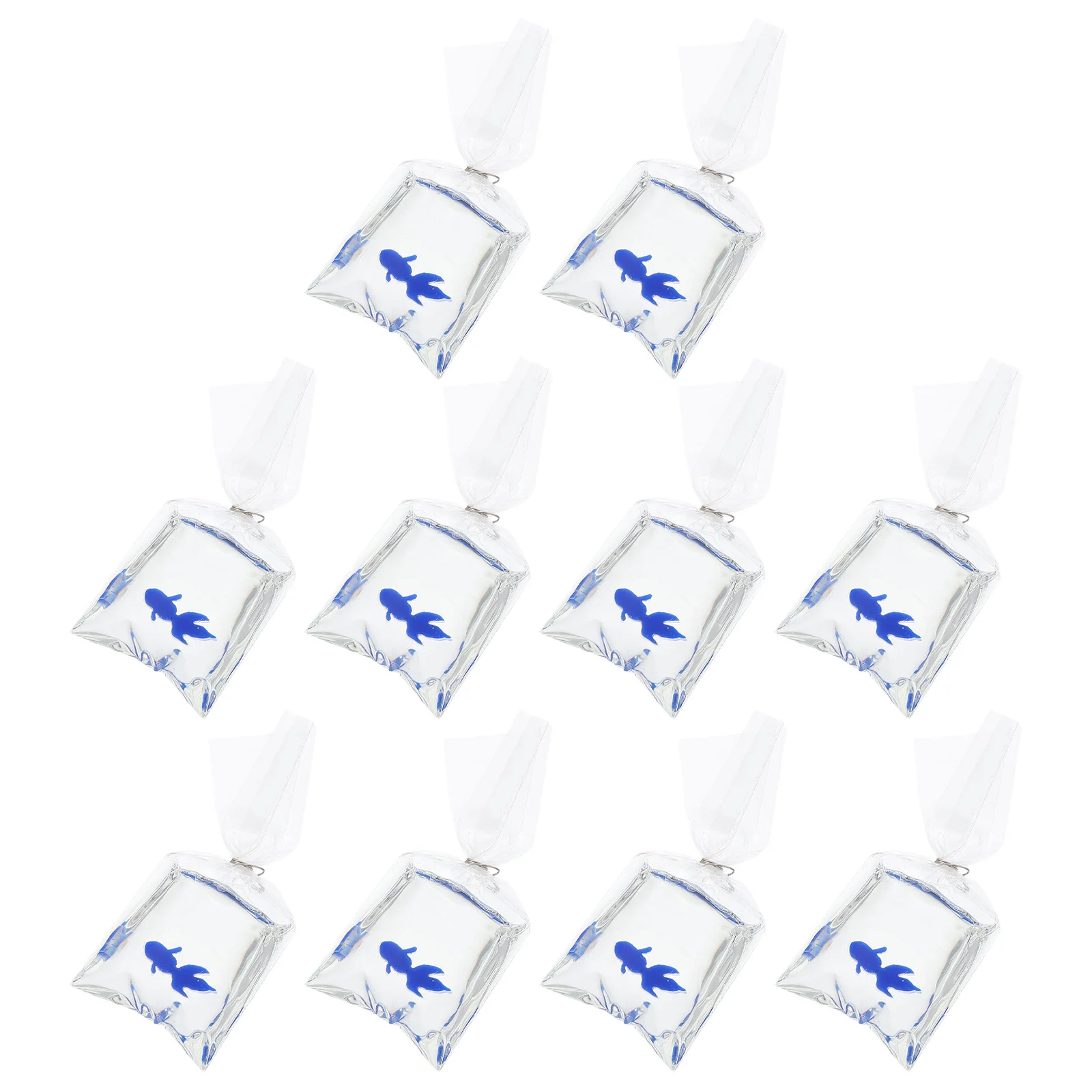 

10pcs Goldfish Hanging Decor Blue Resin Charms Fish Water Bag Jewelry Sea Animal Keychain DIY Pendants Accessories Charm Making