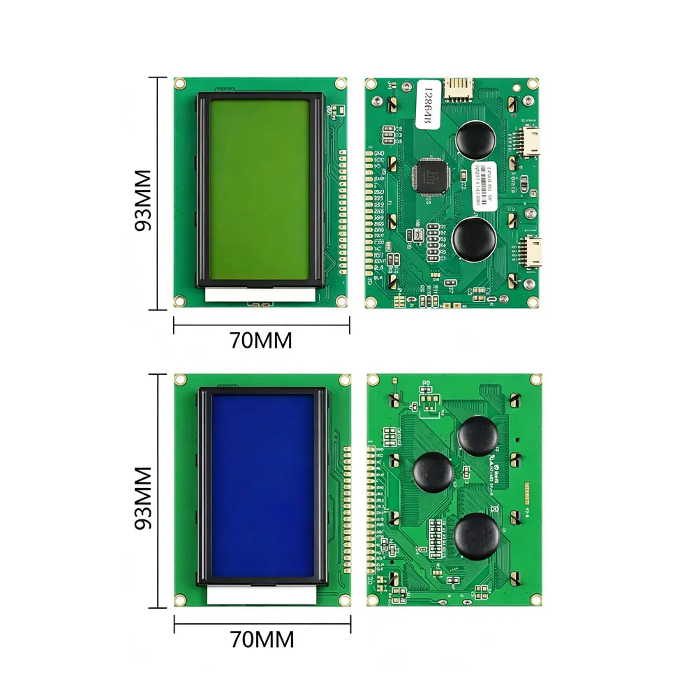 1pcs 12864 LCD 5V 128*64 DOTS Blue/Greem Screen With backlight ST7920 Parallel port LCD12864 For arduino