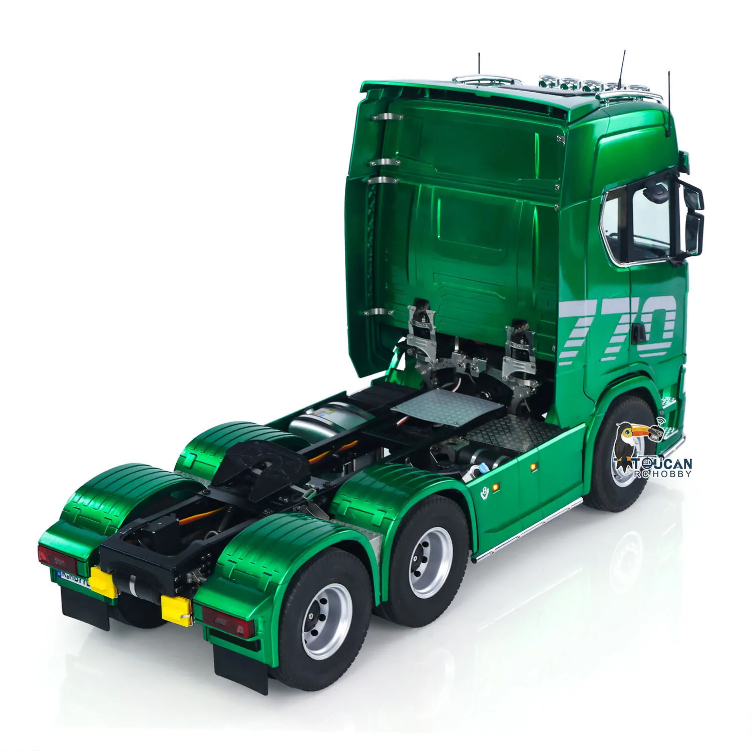 1/14 kabolite rc caminhão trator sc 770s 100 6x6 2 velocidades romote controle veículo eixo fechaduras chassi de metal ferroviário porta aberta brinquedo rtr