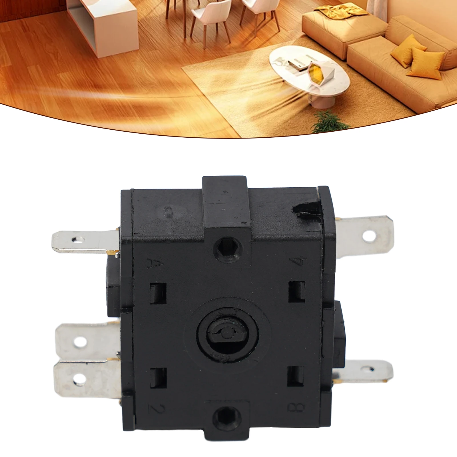 1PC Gear Switch Electric Room Heater 3 Pin 5Pin Rotary Switch Selector AC 250V 16A Radiator Black Electric Heater Switch