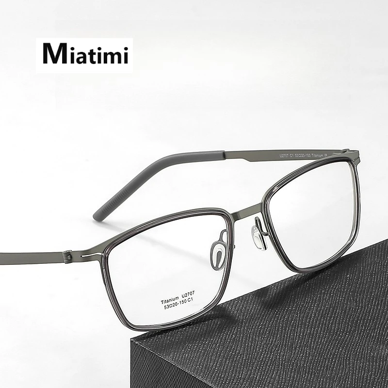 خلات التيتانيوم موضة النظارات الإطار الرجال النساء الرجعية الأعمال النظارات مربع النظارات الطبية البصرية إطارات #1