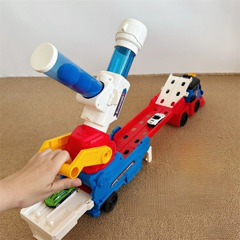 볼 자동차 발사기 레이싱 레일 자동차 모델 기차 트럭 교육 장난감 어린이 트랙 모험 게임 기계식 대화 형 장난감