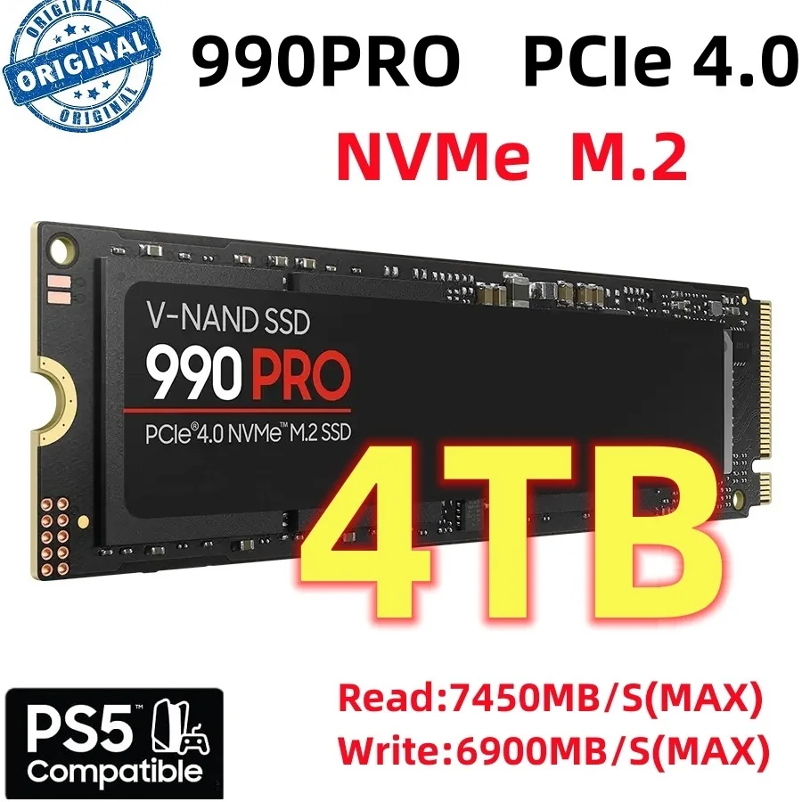 SSD ad alta velocità 990 PRO PCIe 4.0 NVMe 4.0 M.2 2280 1TB 2TB 4TB SSD disco rigido interno a stato solido per PC portatile PS4 128gb