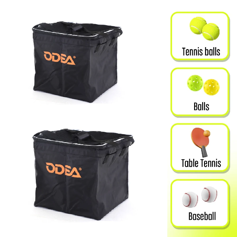 1PC Professional Tennis & Pickle Ball Hopper Holds 160/80 Balls,Foldable Portable Compact& Lightweight Zippered Pocket Carry Bag