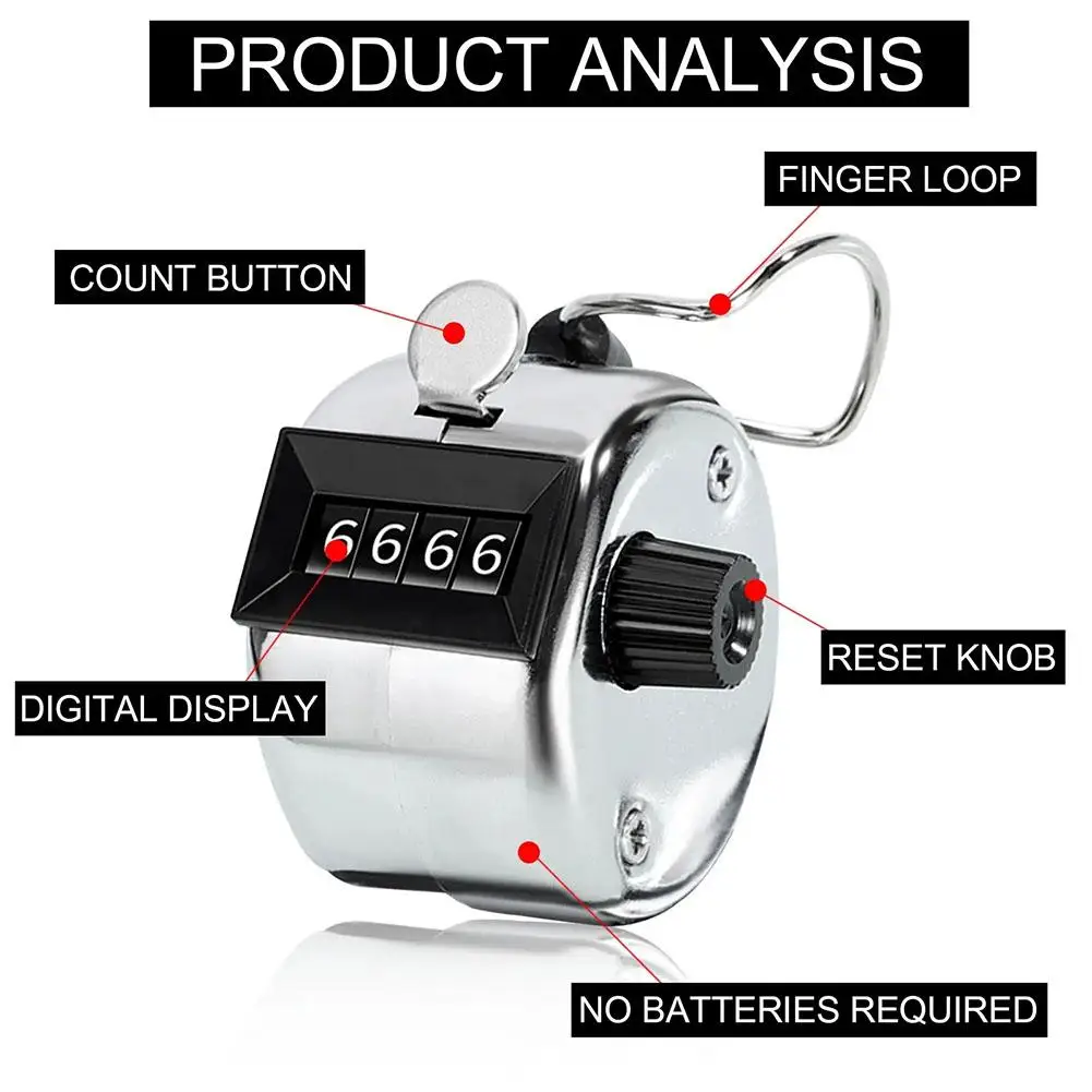 Imagem -06 - Mini Hand Held Tally Counter Mecânica Digital Hand Tally Counter Contagem Manual Treinamento Golf Clicker Número de Dígitos
