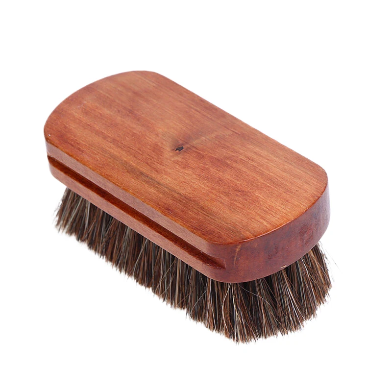 Furniture Apparel Bag Shine Polishing Brush Auto Wash Accessories Horsehair Leather Textile Cleaning Brush For Car Interior