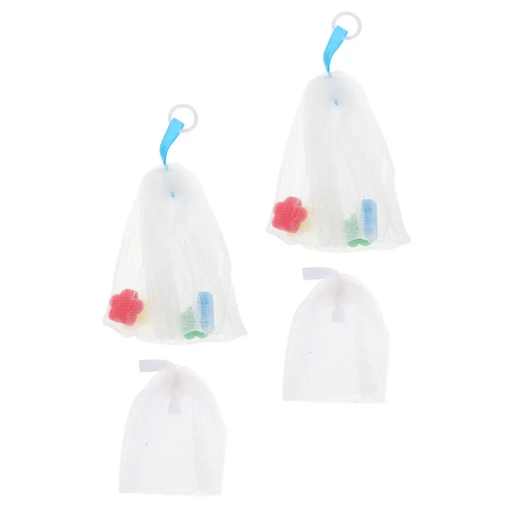 4Pcs Soap Foaming Bags Premium Facial Exfoliating Mesh Nets with Hanging Hole for Easy Drying Efficient Lather Creation Skin