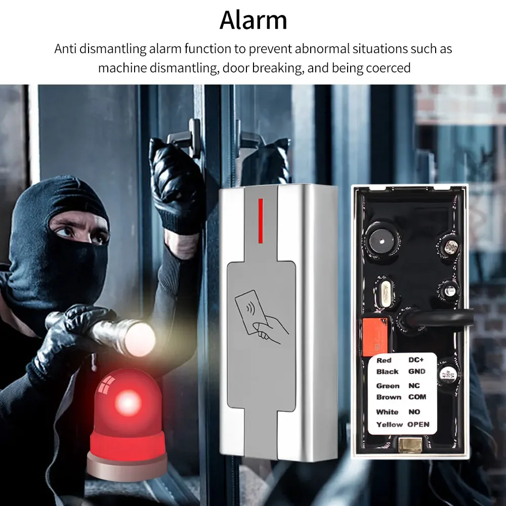 IP67 Zinc Alloy RFID Access Control Kits - Outdoor Metal Keypad, WG26 Reader I/O, Waterproof Lock System