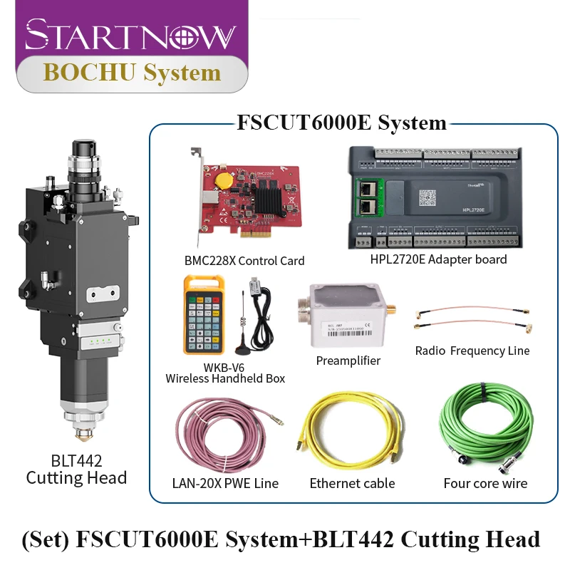 Startnow BOCI FSCUT4000E Controller System 8KW Fiber Automatic Focus 150/200mm Intelligent Monitoring Laser Cutting Head BLT421S
