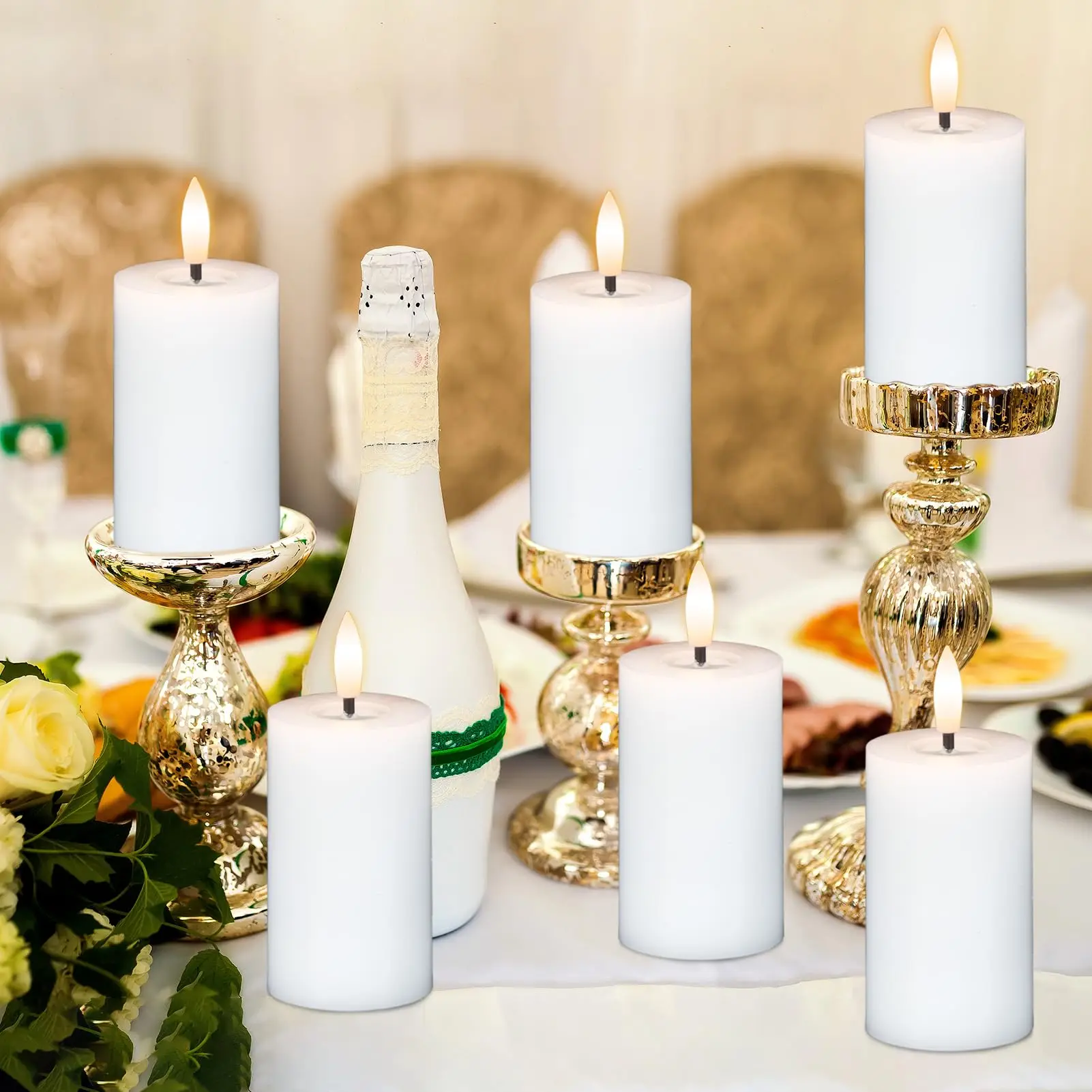 10-200 قطعة شموع Led بيضاء وامضة تعمل بالبطارية شموع عديمة اللهب شمعة عمود الزفاف الحفل حفلة عيد ميلاد الديكور