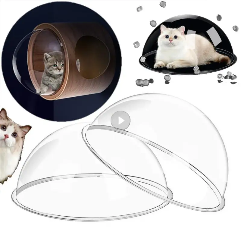 Acrylic Dome Cover Transparent Food Dust-proof Cover Cat Nest Space Capsule Cover 30cm Cat Nest Hemispherical Cover Cat Toys