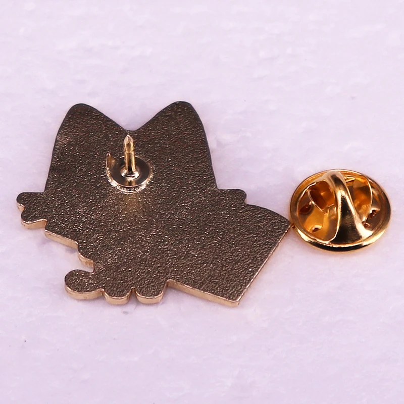 Cartoon Animal Badge Cute Black Cat Keep Trying Enamel Pin Brooch Jewelry Gifts for Friends
