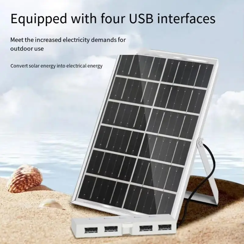 New 1 Set Compact Form Factor Efficient Energy Conversion Fast Solar Absorption 4 USB Ports Solar Battery Charger