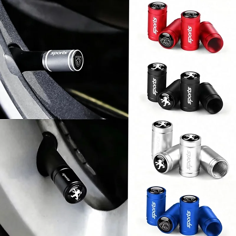 Car Tire Valve Cap Tire Air Cap Wheel Dust Cap Tyre Rim Cap Aluminum Alloy For Peugeot 208 2008 308 3008 5008 408 508