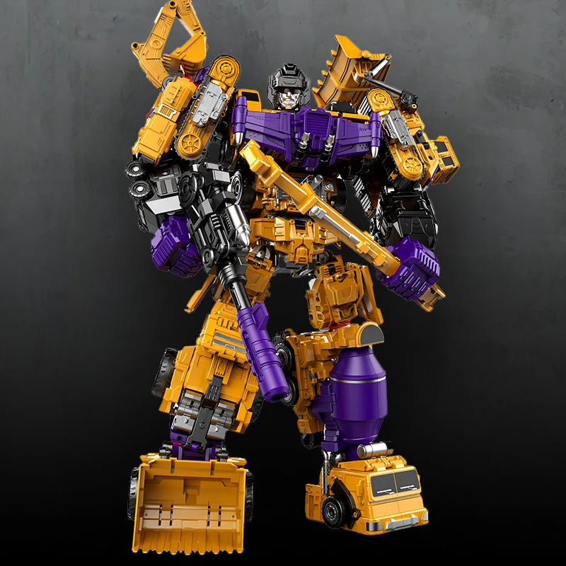 Brinquedo Robô Veículo de Construção Transformável Devastator 6 em 1, Caminhão de Engenharia, Figura de Ação, Modelo de Brinquedo para Meninos e Crianças