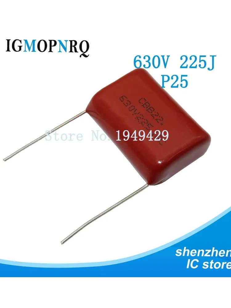 10 sztuk/partia 2.2uF 225 630V CBB polipropylen Film kondensator Pitch 27mm 225 2.2uF 630V nowy 630V225J-P25 — zdjęcie 2