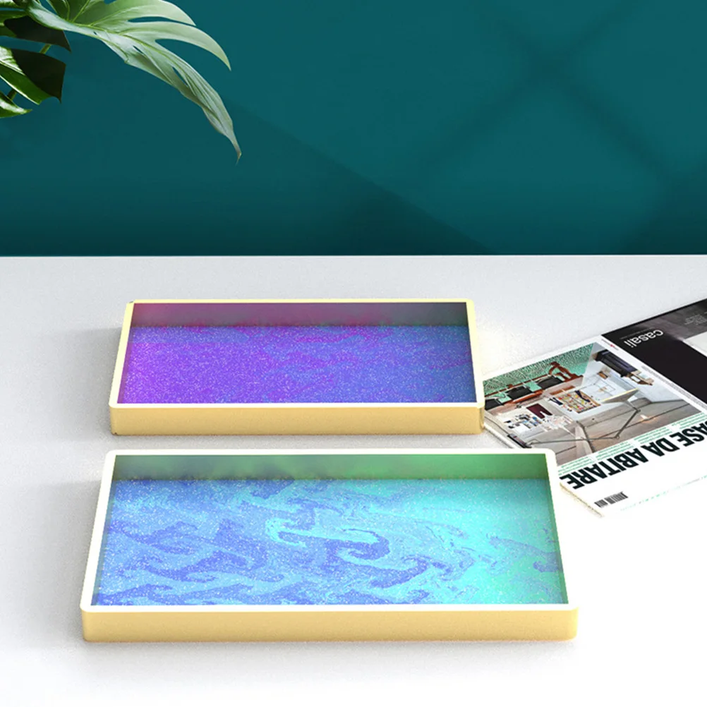 الكريستال الايبوكسي قالب صينية راتينج السليكون الحرفية Diy بها بنفسك لوحة التخزين سطح المكتب الديكور صينية الشاي طبق لوحة قالب الصب #1