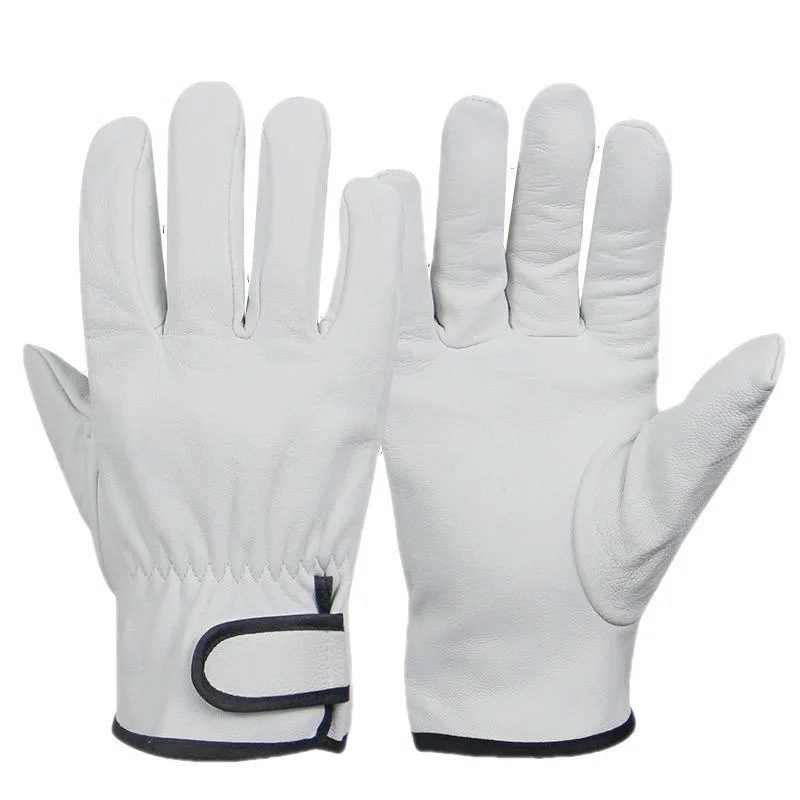 Work Gloves Sheepskin Leather Workers Work Welding Safety Protection Garden Sports Motorcycle Driver Wear-resistant Gloves