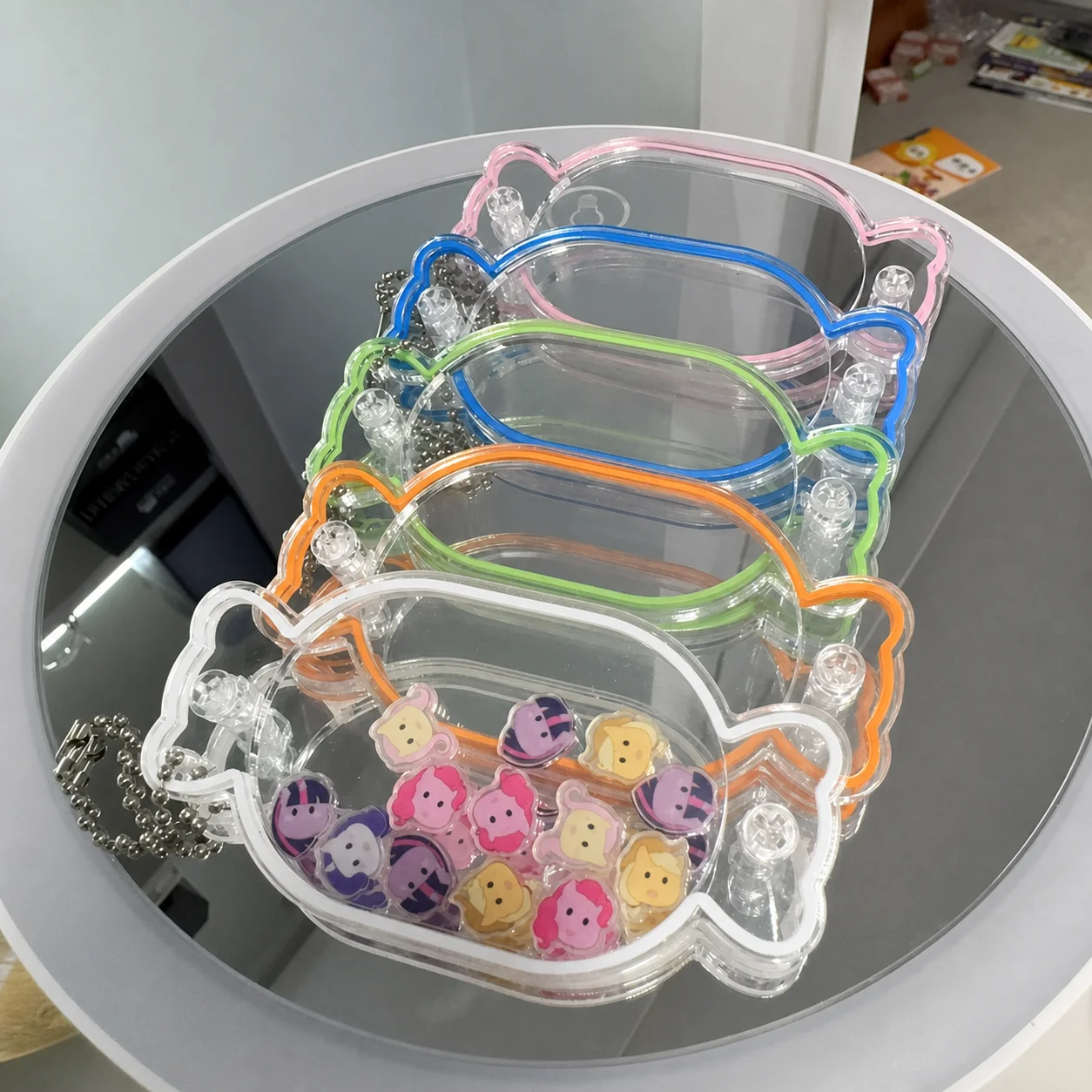 Candy Shaped Acrylic Diy Shaker Keychain, Clear Charm Holder For Handmade Decoration, Multiple Color Options