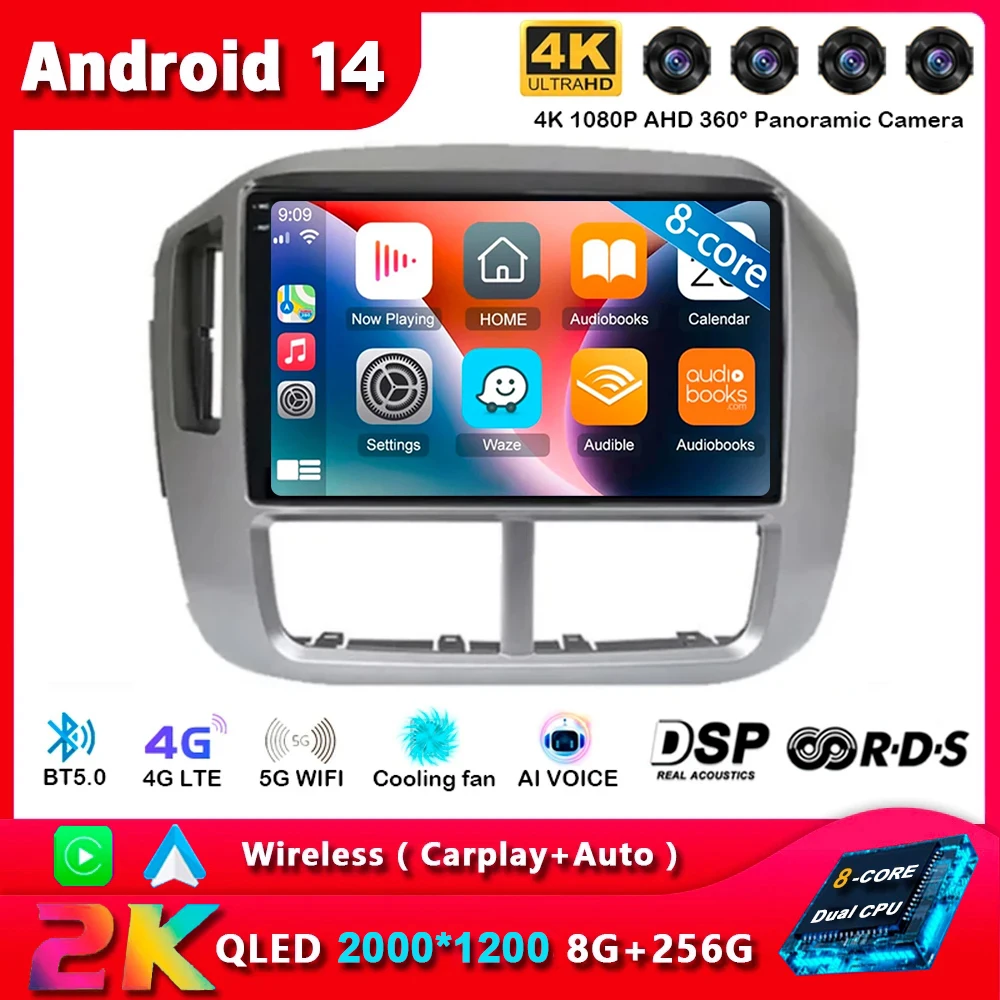 

Android 14 Carplay Auto WIFI+4G For Honda Pilot 2006 2007 2008 Car Radio GPS Stereo Multimedia Video Player 2din Head Unit Audio