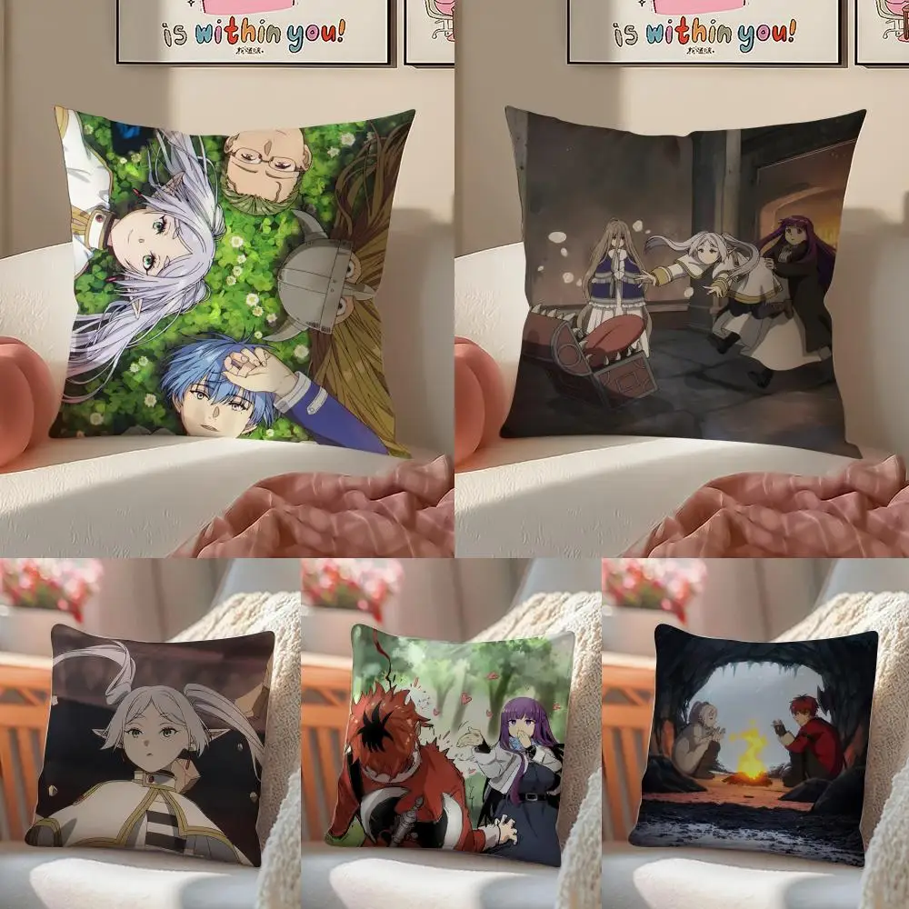 S-Sousou no F-Frieren Cushion Cover Soft Plush Throw Pillow Cover | Double-Sided Decorative Cushion Case | Sofa Bedroom Decor