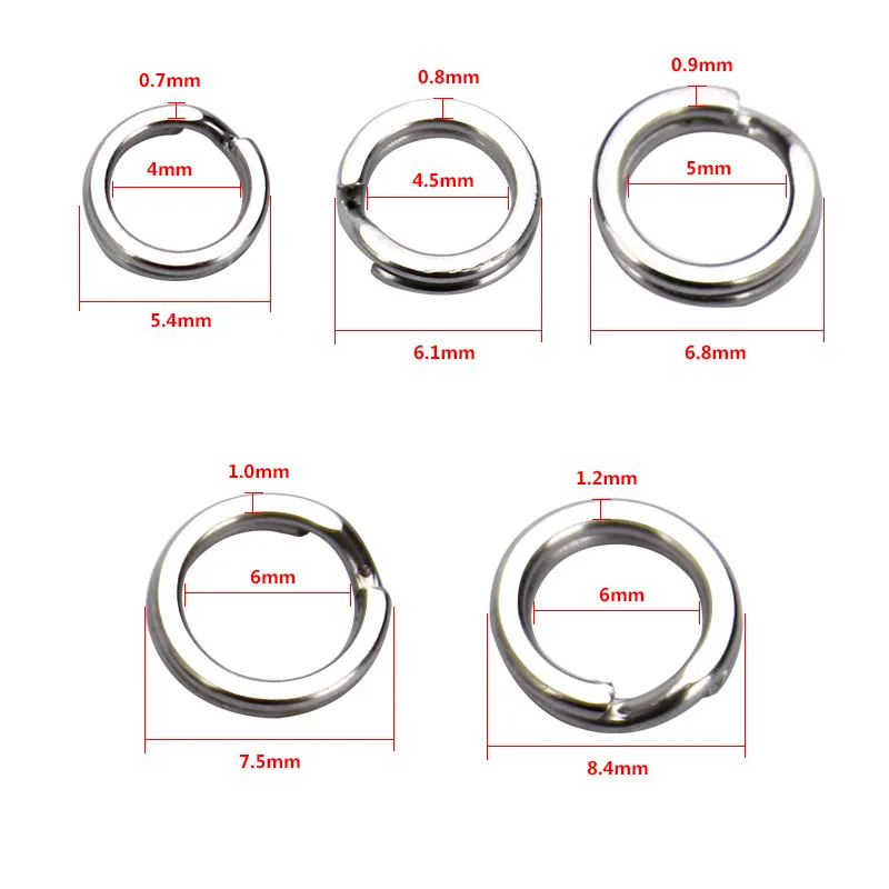 Angelzubehör Spaltringe Kunstköder-Verbinder Edelstahl 304 Doppelschicht-Ringe Set 30 Stück SALE – Detail 4