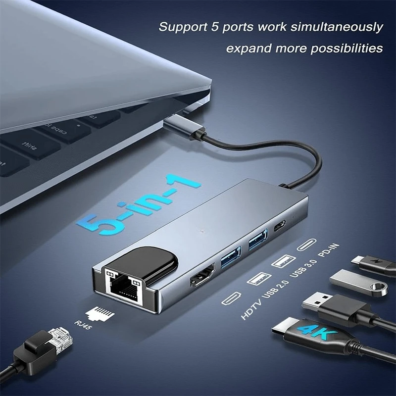 USB C Hub Type C to 4K HDMI-Compatible USB 3.0 2.0  PD Charging Dock for MacBook iPad PRO Samsung S20 Dex TV Mouse Keyboard