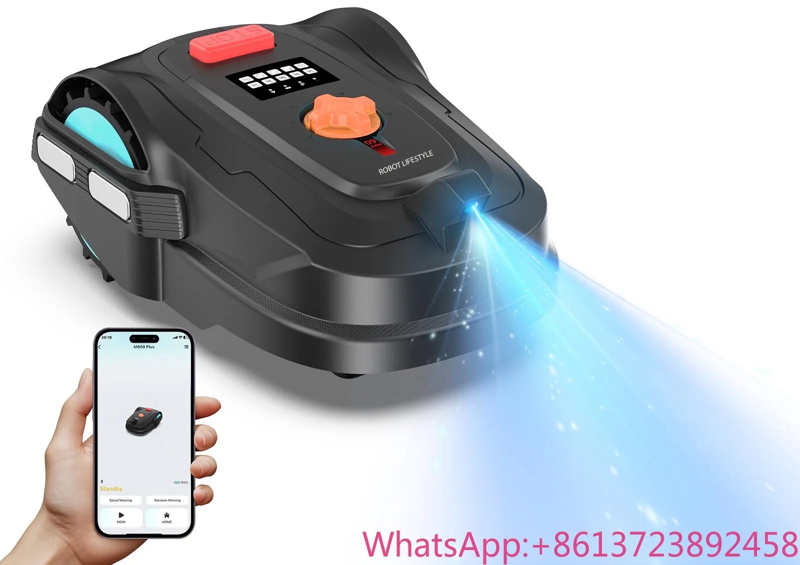 

Upgarde Robot Lawnmower Garden Without Perimeter Cable Wire, App Control, Visual Sensor, Intelligent Robotic Lawn Mower 1000sqm