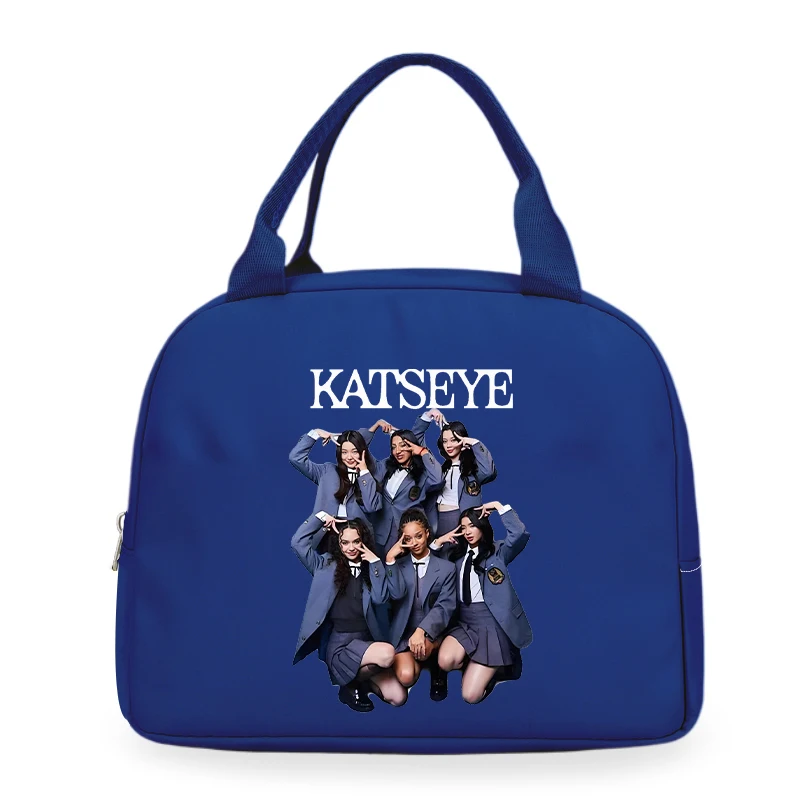Katseye Print Portable Lunch Bag Women Men Vintage Girl Group Katseye Pattern Multi-function Thermal Bento Handbag