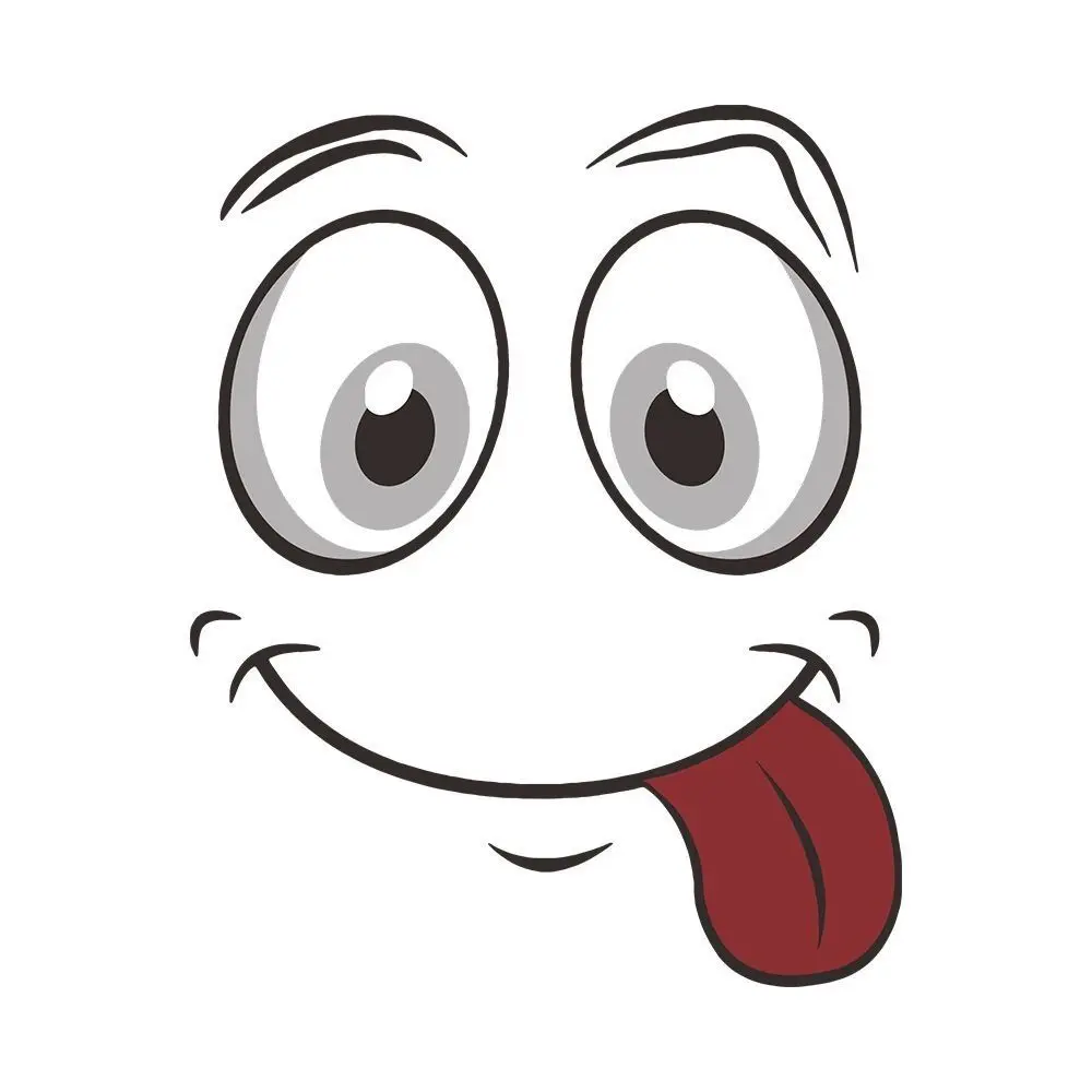Cartoon Face Wall Stickers Self-adhesive Waterproof Moisture-proof Toilet Stickers Creative Refrigerator Stickers Decor