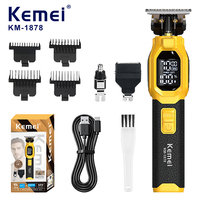 Kemei KM-1878 New Bumblebee Fashion Haircutting Scissors 3-in-1 Replaceable Cutter Head Electric Hair Clipper Carving Scissors