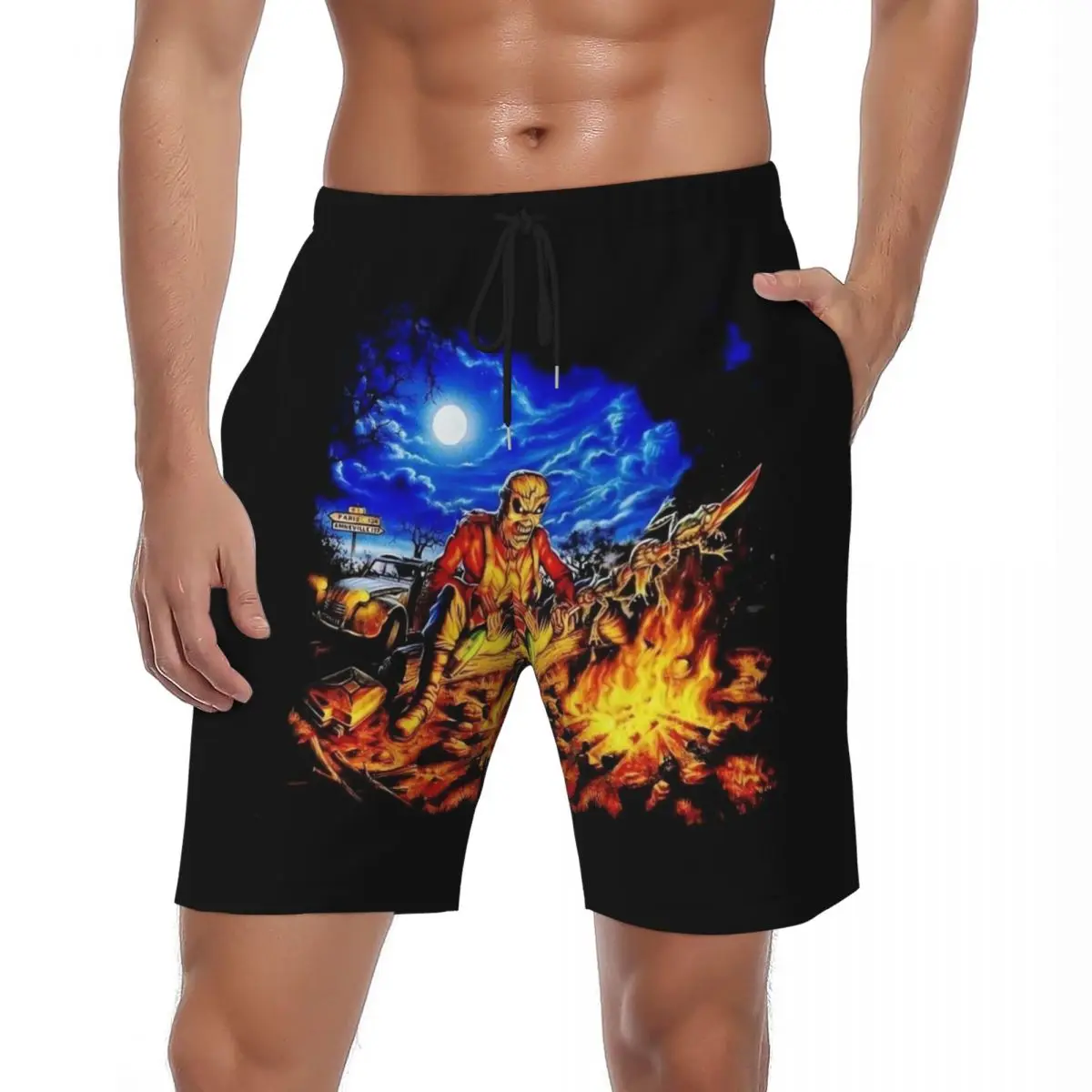 Swimsuits Horror Skull Board Shorts Summer 3D Print Classic Beach Short Pants Men Custom Sports Fitness Fast Dry Swimming Trunks