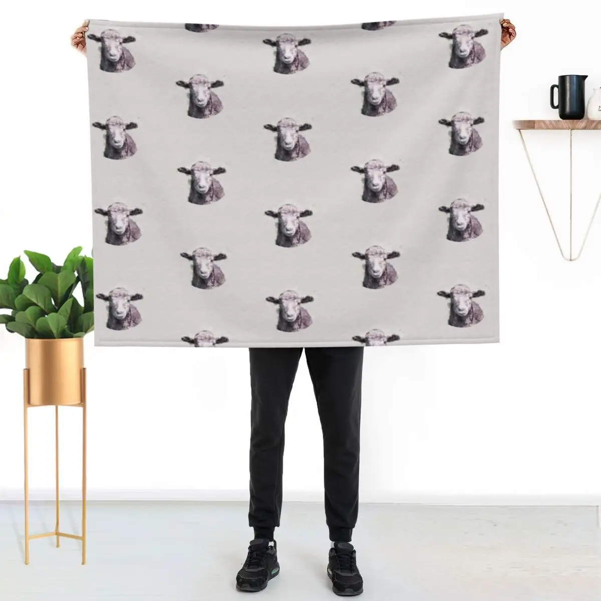 Herdwick Lamb (Lake District Sheep) Watercolour Throw Blanket Luxury Thicken heavy to sleep Hair Furry Sofa Blankets