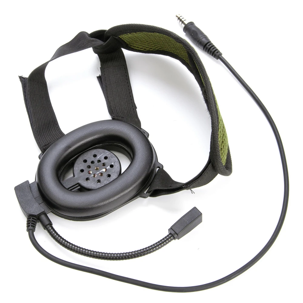 Black HD01 Tactical Bowman For Elite II Radio Headset Earpiece Microphone For Two Way Radio Walkie Talkie