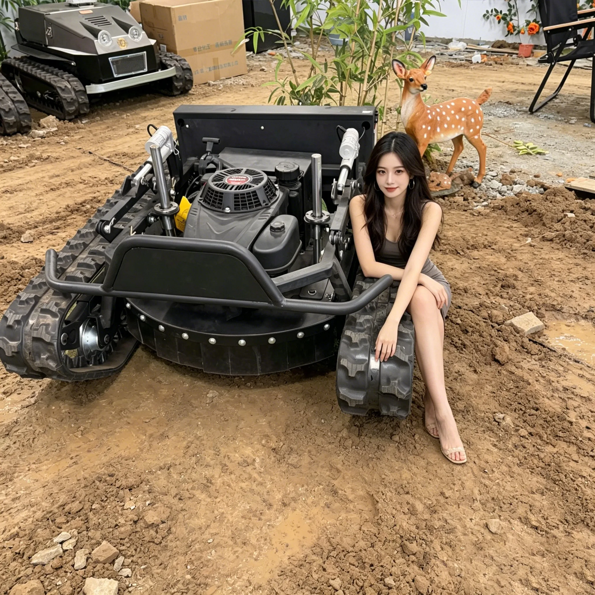 Customized self-propelled lawn mower can independently complete lawn mowing work, remotely operate forest pruning machine