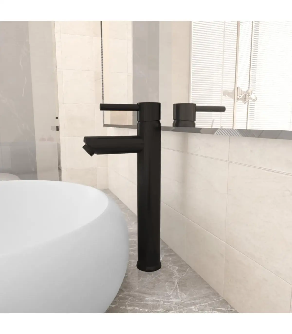 Black bathroom mixer faucets 12x30 cm