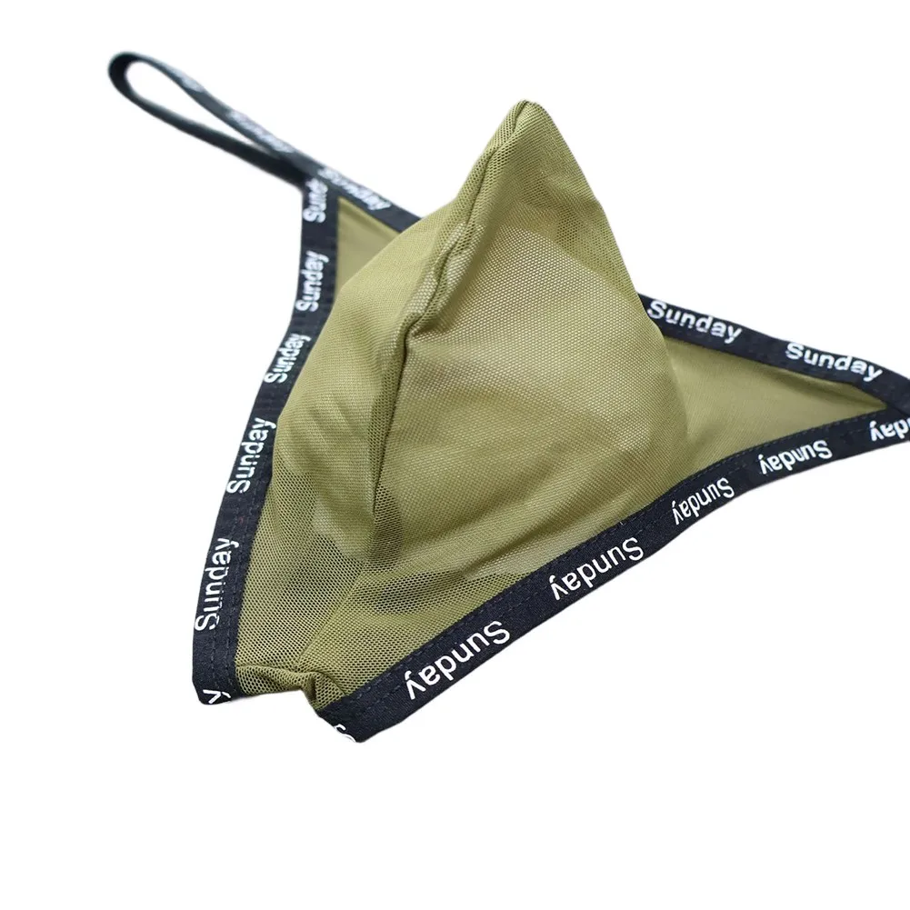 Men Underwear See Through Mesh G-string T-back Briefs Lightweight Breathable Bulge Pouch Thin Belt Panties Thongs