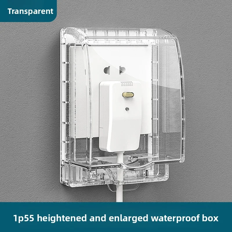 Ultra - thin Splash - Proof Box for Switches and Sockets - Waterproof, Anti - Electric Shock. Ideal for Bathroom
