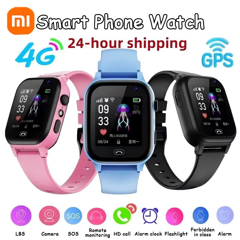 Xiaomi Kids Smartwatch 4G Wifi GPS SOS Location Video Call Analogue Card Waterproof Watch Camera Boys Girls Upgrade New Watch