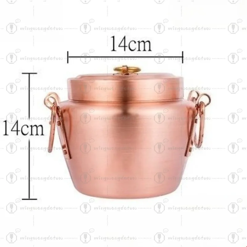 Cooking Rice Copper Jar Handmade Copper Rice Pot Hot Pot Thickened Household Stew Hammer Pattern with Lid